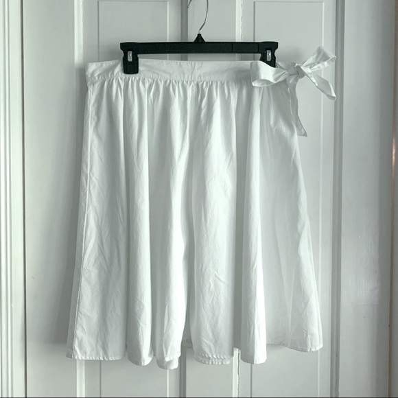 J.Crew white cotton circle skirt with bow tie and zip at hip NEW Size 8 - Picture 1 of 10